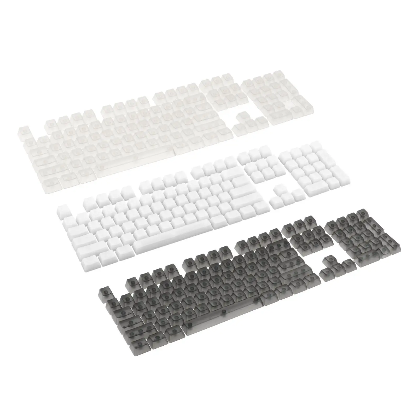 

104keys DIY Fully Transparent Keycaps Side Font Matte Treatment Keycap Set for CHERRY MX/Clone Switches Game Lovers Replacement