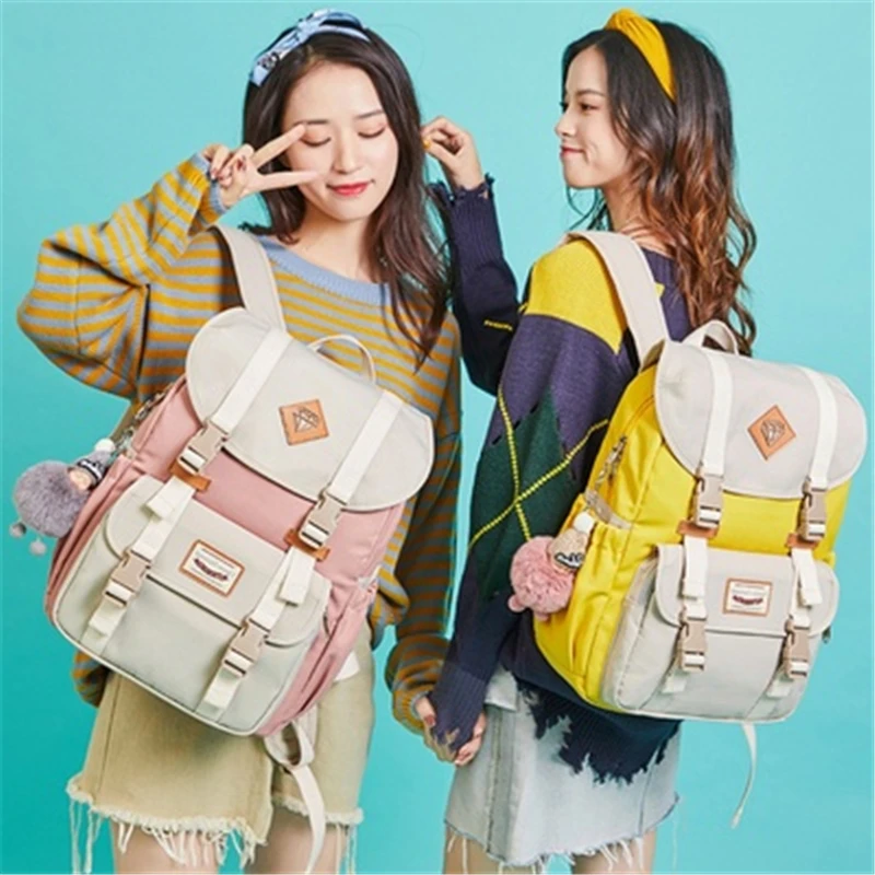 Korean New Junior School Bags For Teenager Girls College Backpack Student Children Bag Concise Waterproof Campus Backpacks