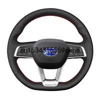 diy sew customized steering wheel cover for byd song pro qin pro e2 e1 e3 song max black leather interior accessories