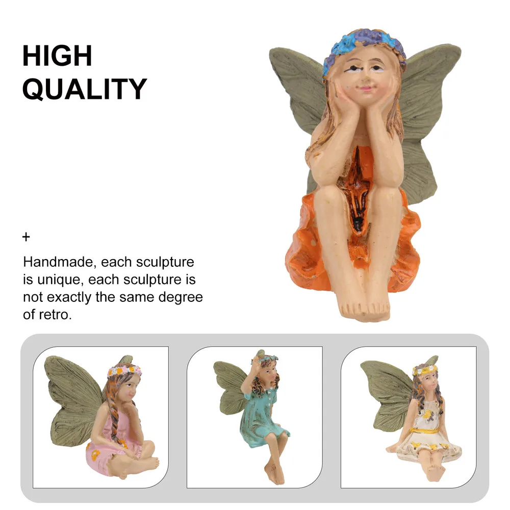 

6pcs Creative Flower Fairy Shape Ornament Adorable Desktop Ornaments (Colorful)