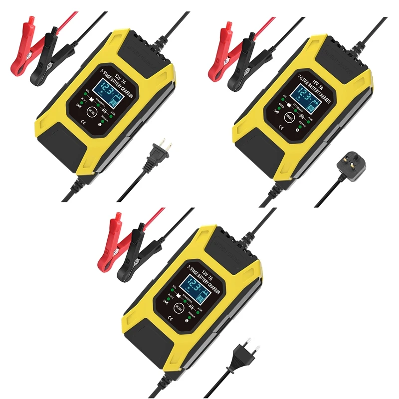 

FOXSUR 12V 7A 7-ступенчатая импульсный Батарея взимать плату за EFB гель мокрый AGM автомобильные Мотоциклетные батареи Батарея Зарядное устройство