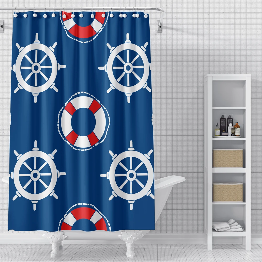 Стикеры морской тематики занавеска для ванной водонепроницаемая душа штора из