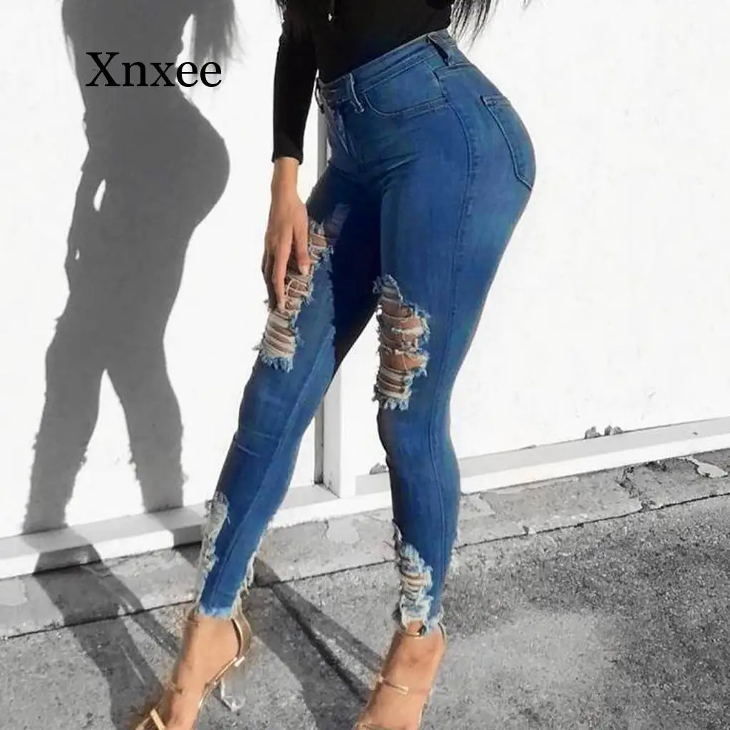 Женские летние брюки новые эластичные джинсы женские модные сексуальные