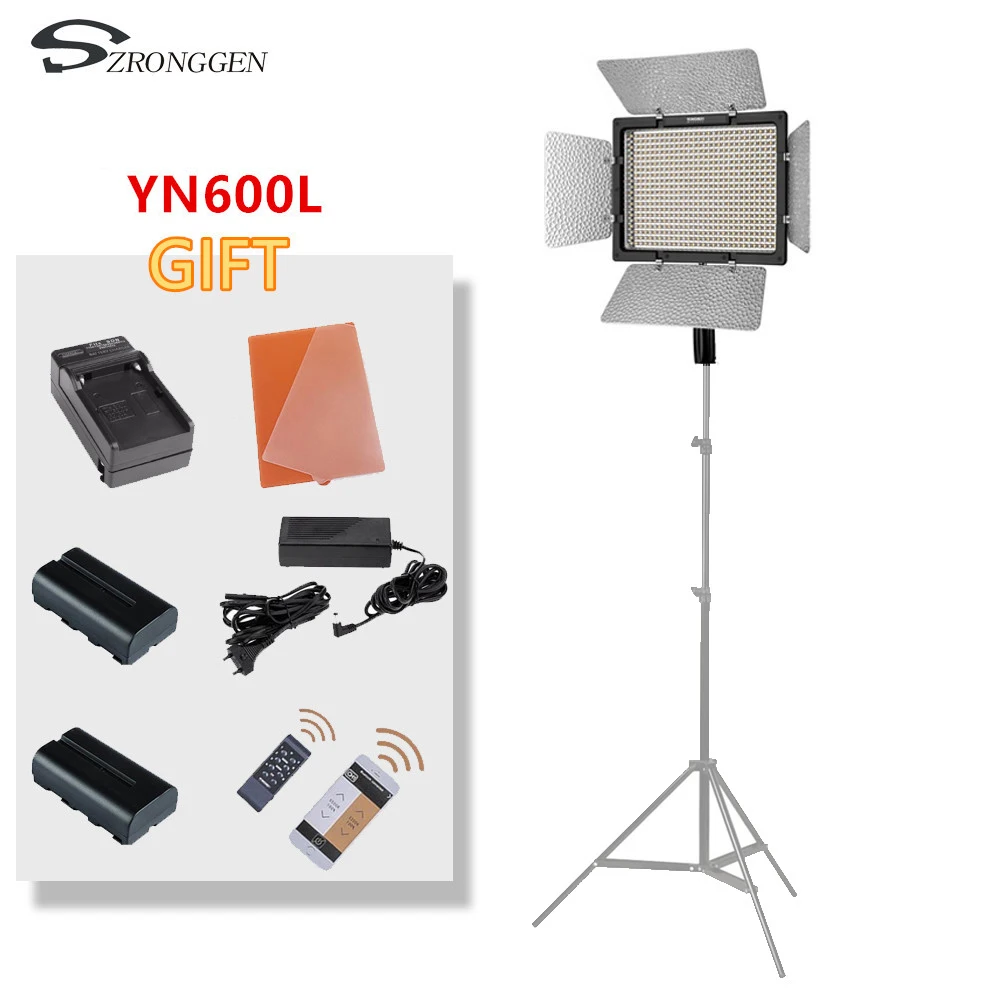 Yongouo YN600L YN600 светодиодный цветовая температура светодиодный видео светильник панели 3200K-5500 фотографии Studio набор световой короб+ аккумулятор+ адаптер переменного тока+ Зарядное устройство - Цвет: YN600L
