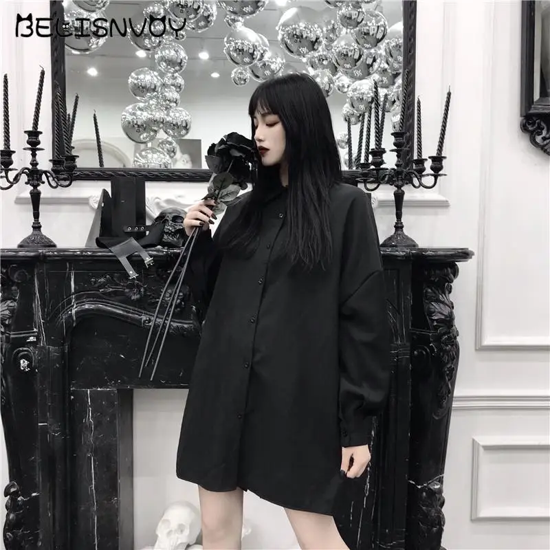 

Vintage Japanese Fashion Clothes Blouse Turn Down Collar Long Sleeve Belt Shirts Women Casual Loose Tops Streetwear Blusas Mujer