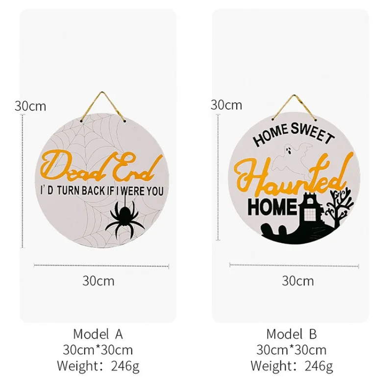 

Wooden Decorative Boards Front Door Hanging Plaques Spider Sign Ghosts Party Background Props Home Garden Halloween Decorations