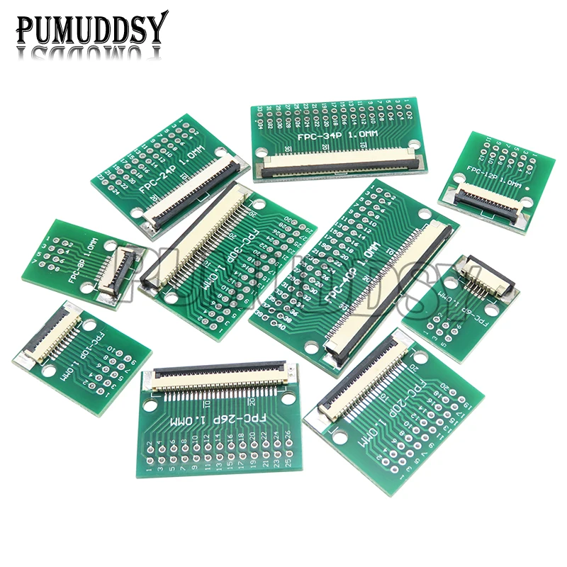 FPC FFC 0 5 мм 1 шаг преобразования платы DIY печатная плата 6P ~ 60 P 6 8 10 20 24 26 30 34 40 50 разъем