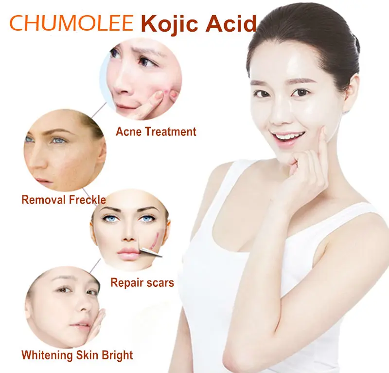 CHUMOLEE чистый 99% Kojic кислотный порошок отбеливающий крем для лица удаление веснушек