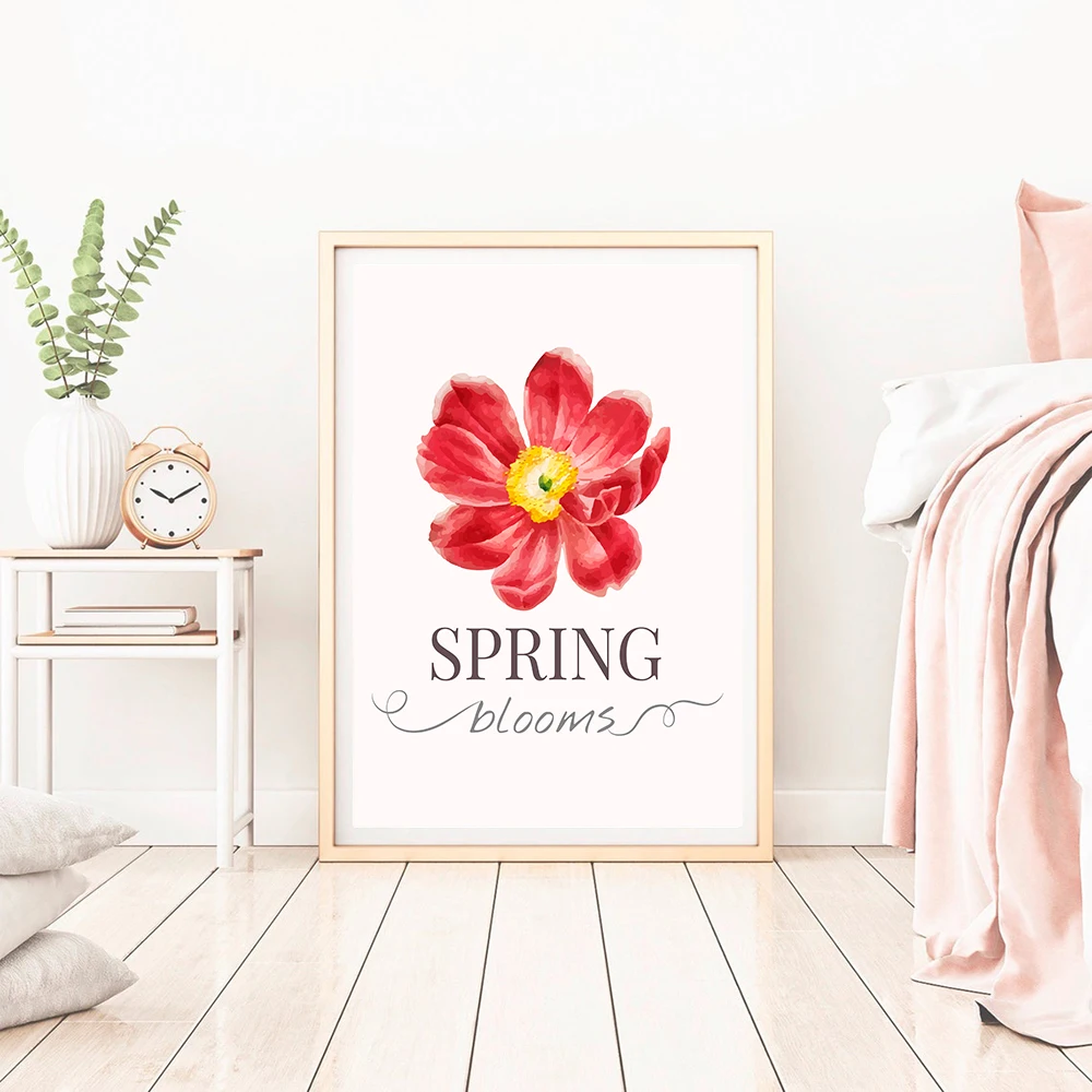 Весенний роскошный розовый цветочный рисунок для спальни - постеры с цветочными картинами на холсте для стены, Cuadros для декора дома, без рамки.