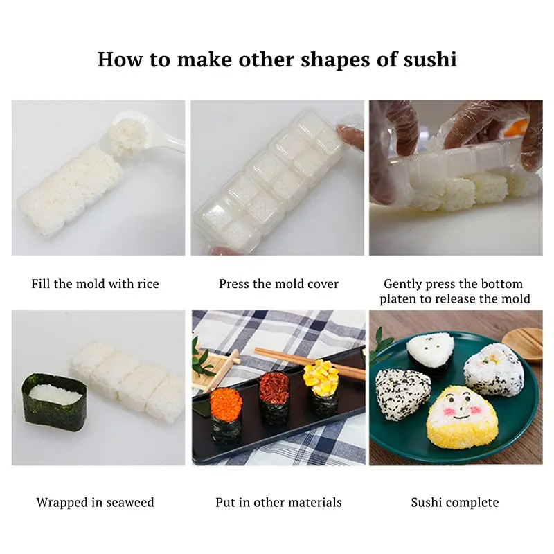 

Non-Stick Rice-Ball Press Mold Triangular Form Round Onigiri Soap Cake Mould Bento Decorating Gadgets Kitchen Baking Maker Tools