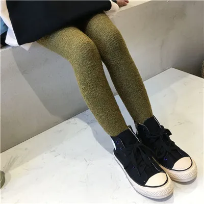 EnkeliBB/Зимние флисовые Колготки для маленьких девочек; теплая одежда для маленьких девочек - Цвет: Green