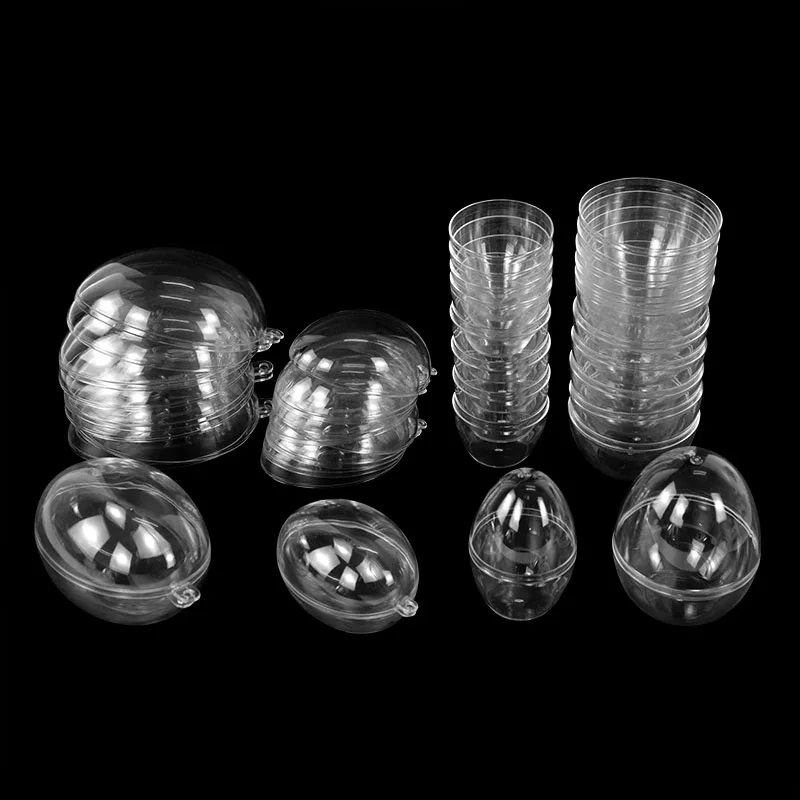5 пар открытых пластиковых прозрачных украшений в форме яйца для подарочного