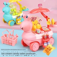 3wbox snail candy supermarket trolley childrens simulation ice cream sales truck baby play house kitchen toy shopping cart toy