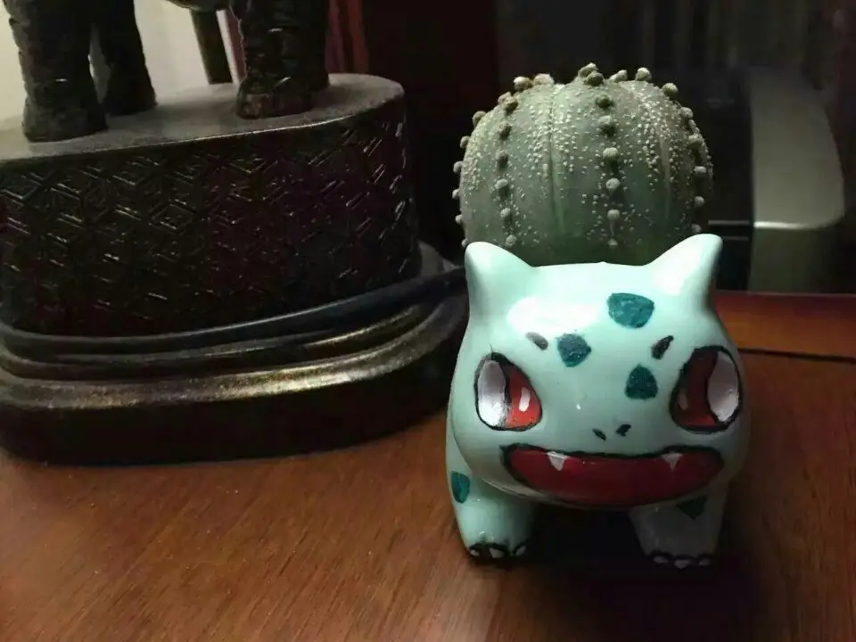 Большой 13 см x 7,5 см Kawaii керамический цветочный горшок Bulbasaur суккулентный горшок милые зеленые растения цветочный горшок с отверстием для дропшиппинг