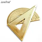 Медная треугольная квадратная линейка, латунные угольники для плотника, прекрасная линейка, металлическая Закладка, прямая Линейка, полукруговые измерения