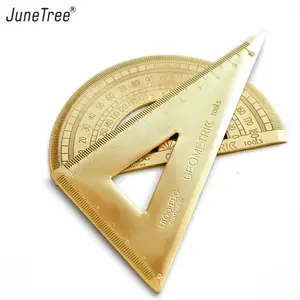 Медная треугольная квадратная линейка, латунные угольники для плотника, прекрасная линейка, металлическая Закладка, прямая Линейка, полукруговые измерения