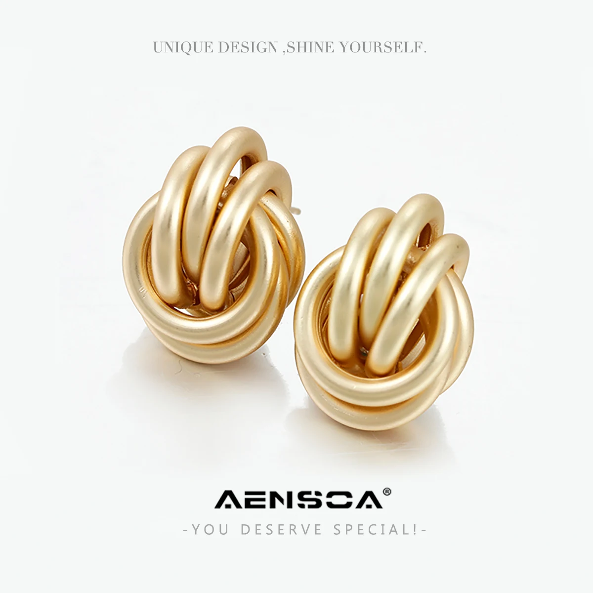 AENSOA модные маленькие рукавами фонариками женские серьги гвоздики в виде простой: