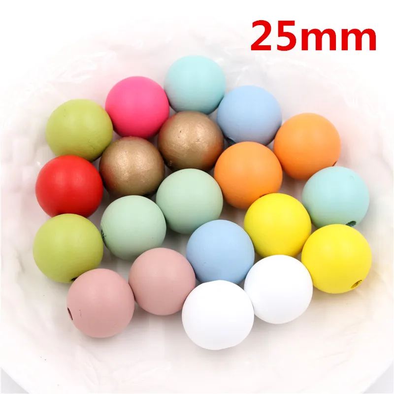 10 шт. бусины из натурального дерева 25 мм|beads for diy|spacer beadswooden balls |