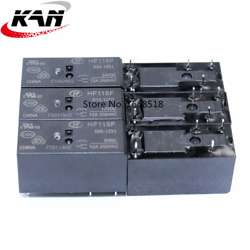 HF JQX 115F 005 1ZS1 HF115F 012 024 5PINS 12A250VAC Relay|Реле| |