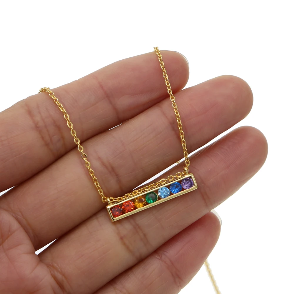 Весенние разноцветные ожерелья 2022 с фианитами Радужное ожерелье плавучая