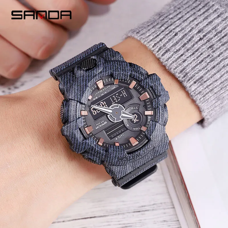 

SANDA Sports Men's Watches Top Brand Luxury Military Quartz Watch for Men Waterproof S Shock Wristwatches relogio masculino