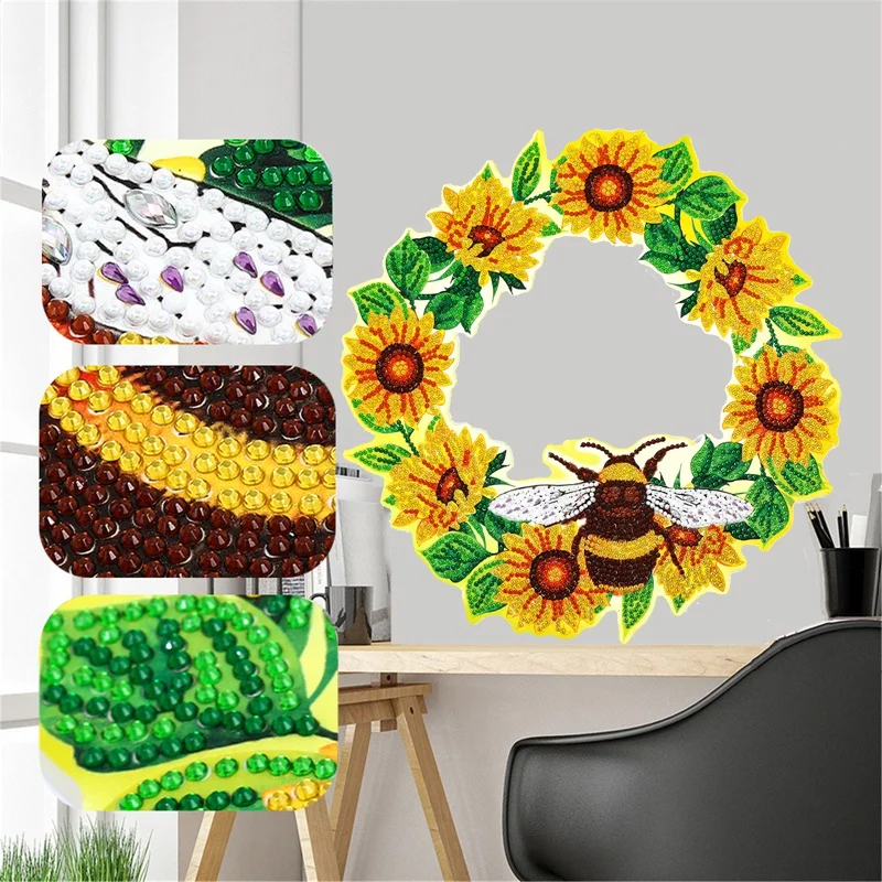 

DIY Sunflower Garland Diamond Painting Kits For Kids Farmhouse Diamond Embroidery Handmade Gift Home Decor-30X30cm