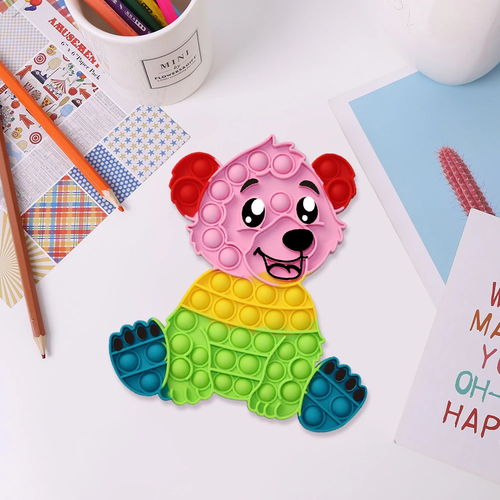 

Sitting Bear Push Bubble Toy Autism Need Interative Children Special Anti-Stress Game Stress Relief Fidget Toys