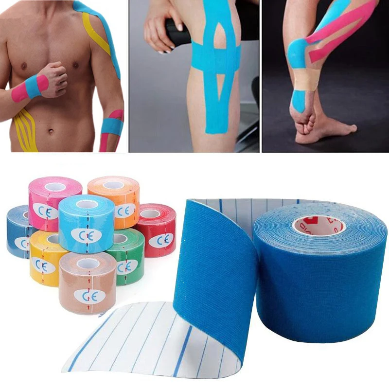 

Sports Kinesiology Tape Roll Athletic Injury Knee Recovery First Aid Therapy Support Elastic Cotton Waterproof Strong Adhesive