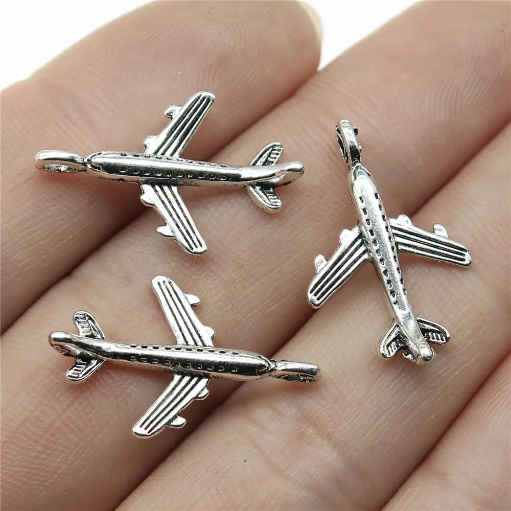 

20 Pcs/Lot 23*15mm Transport Charms Airplane Pentant For Jewelry Diy Making Pendant Handmade Craft Findings