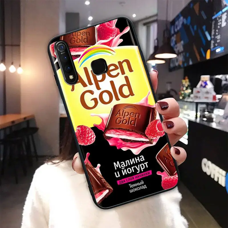 

Alpen Gold Chocolate Black Silicone Cover Case For Vivo U3x Y11 Y12 Y19 Y81 Y91C V9 V17 V15 Pro Funda