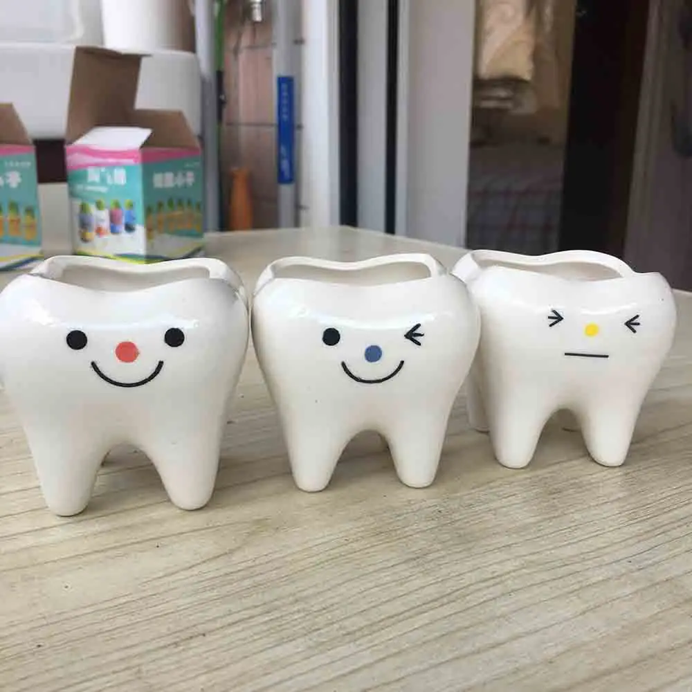 Милый зуб горшок ваза креативная керамическая мультфильм цветочный для