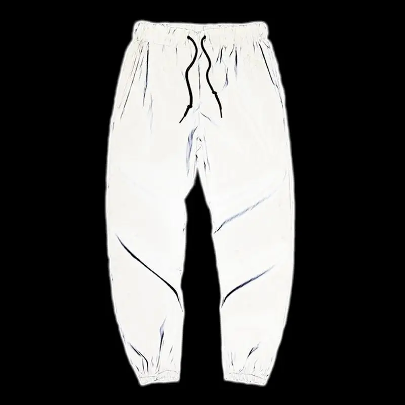 

NiceMix Reflective Hip Hop Pants Men women Joggers Sweatpants Men Streetwear Night Light Shiny Blink Long Pants for Couples