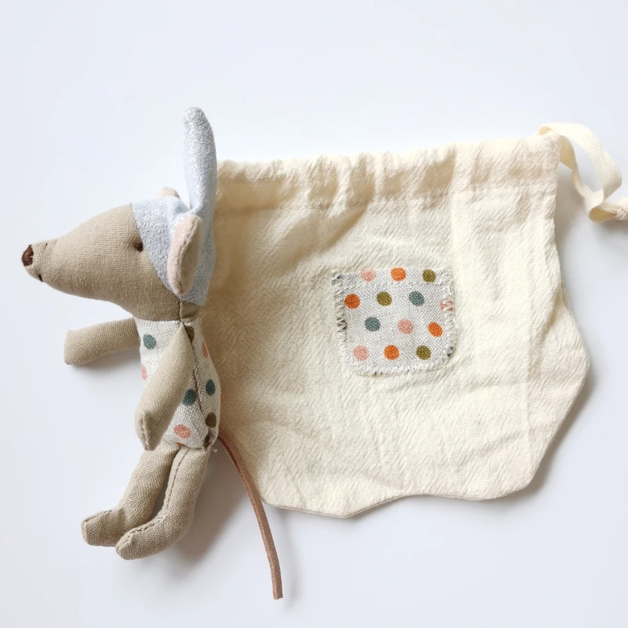 Миниатюрная сказочная игрушка-мышь с сумкой для сбора маленькие мышки тканевая