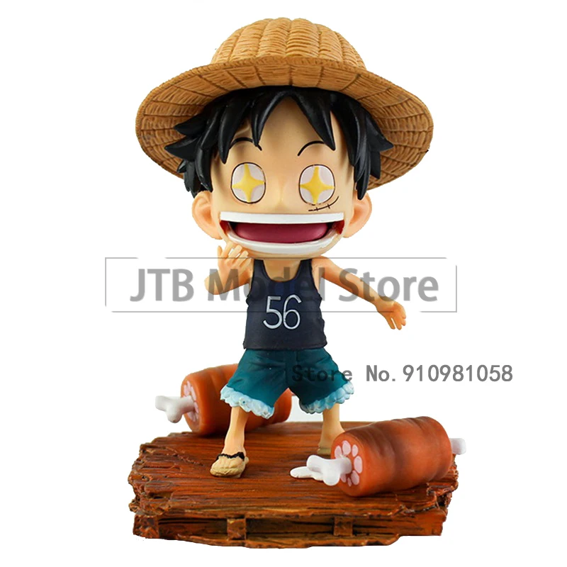 

One Piece Anime Figure Action GK Monkey D Luffy 15cm ABS Statue Straw Hat Kid Toys For Kid Q Version Desktop Collection Gift
