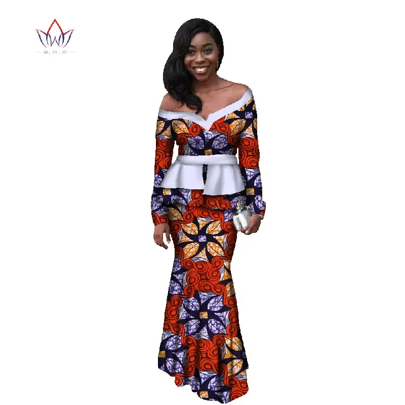 Женское платье с длинным рукавом WY616 Осеннее модное дизайнерское в африканском