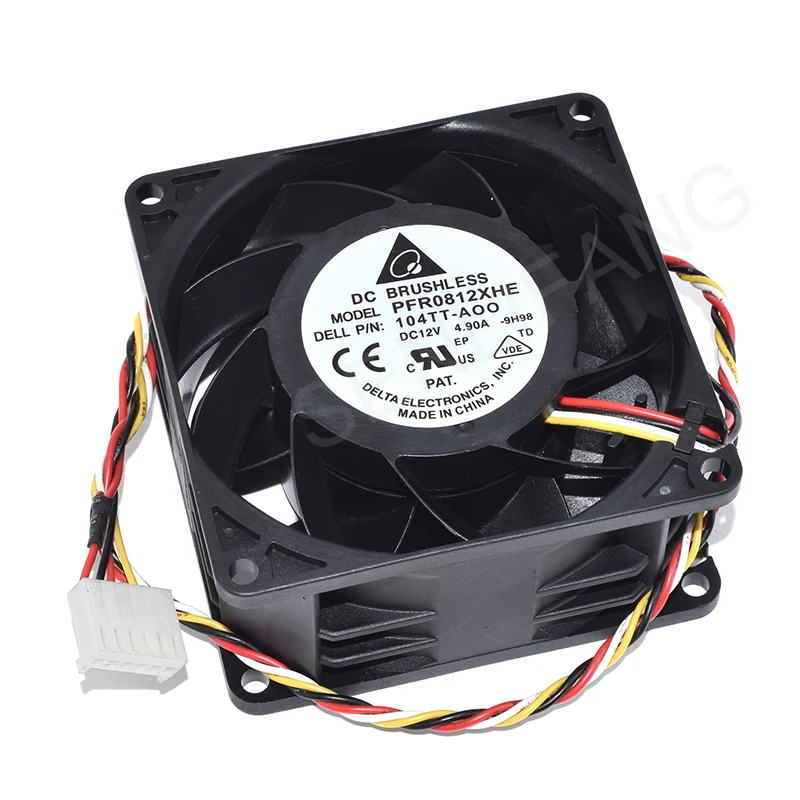 Новый бренд PFR0812XHE DC12V 4.90A 80*80*80*38 мм четырехлинейный квадратный Вентилятор охлаждения