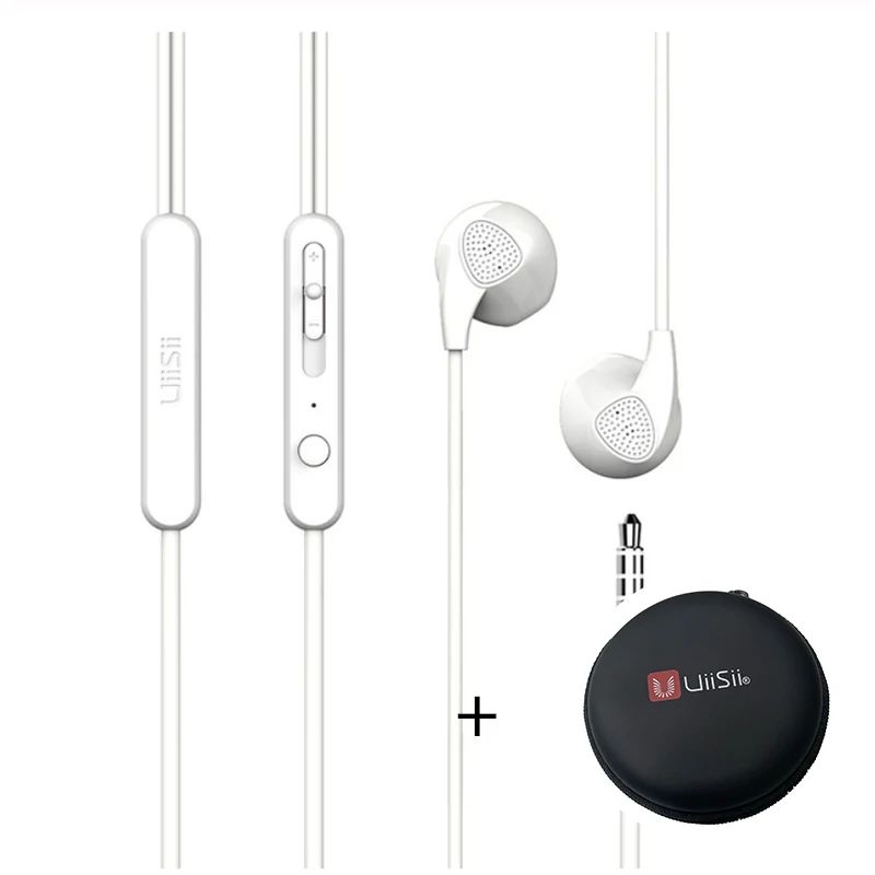 U1 White And Box Uiisii U1 наушники-вкладыши музыкальный плеер наушники проводной микрофон с сабвуфером спортивные музыкальные Игровые наушники для IOS и Android - Цвет: U1 White And Box