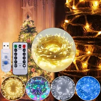 usb remote control timer dimmable fairy lights twinkle led string lights 510m waterproof christmas garland lights tree lights