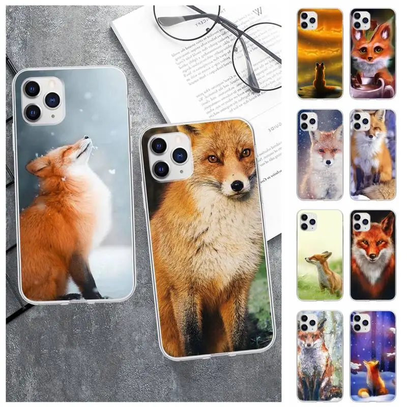 

Animal Cute Fox Transparent Cell Phone Cover Case For Xiaomi Redmi K30s Ultra Note 9s 9 Pro Max Mi 10 Lite 11 10T Pro