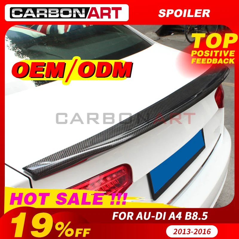 

Rear spoiler For AU-DI A4 Carbon Fiber Rear Trunk Spoiler Bootlid Spoiler 2013-2016 Car Styling rear spoiler For AU-DI A4