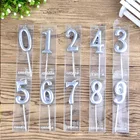 Бездымные свечи для торта, серебристые свечи с цифрами, 0, 1, 2, 3, 4, 5, 6, 7, 8, 9, день рождения, праздничные украшения