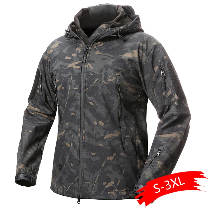 

Тактическая Военная куртка Shark Skin Soft Shell, мужское водонепроницаемое флисовое пальто, армейская одежда, камуфляжная ветровка, куртка