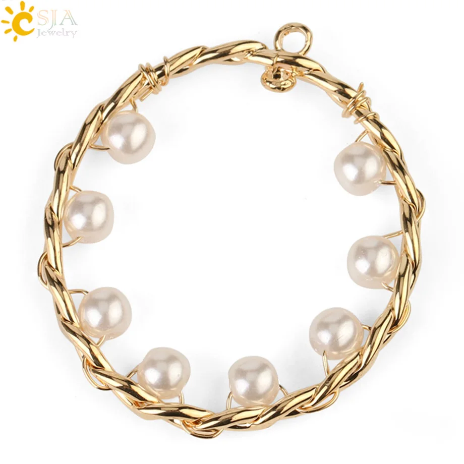 Csja металлические медные Подвески для изготовления сережек золотистые браслеты