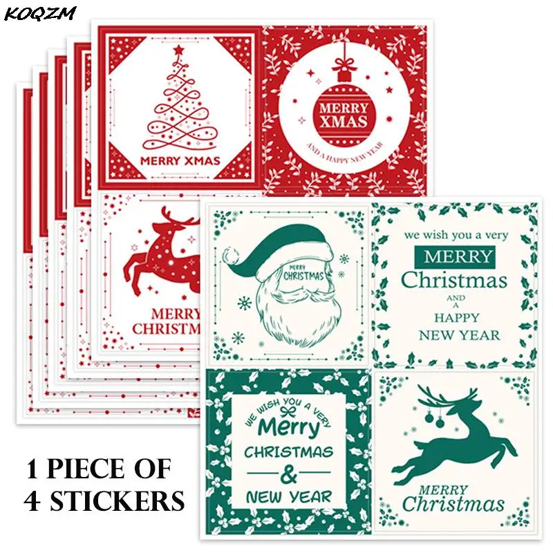 

10 листов рождественских наклеек для открыток, подаропосылка упаковки, упаковки, празднивечерние НКИ