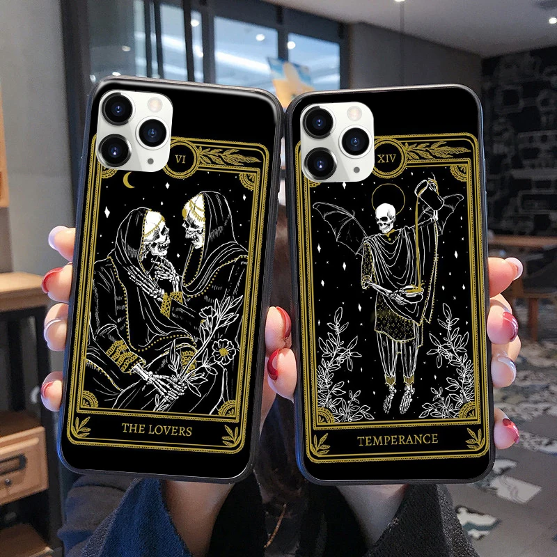 

The Death Tarot TPU Soft phone case For iPhone 11Pro MAX X XS Max XR 12mini 12pro SE 6S 7 8 Plus Silicone Phone Cover Coque