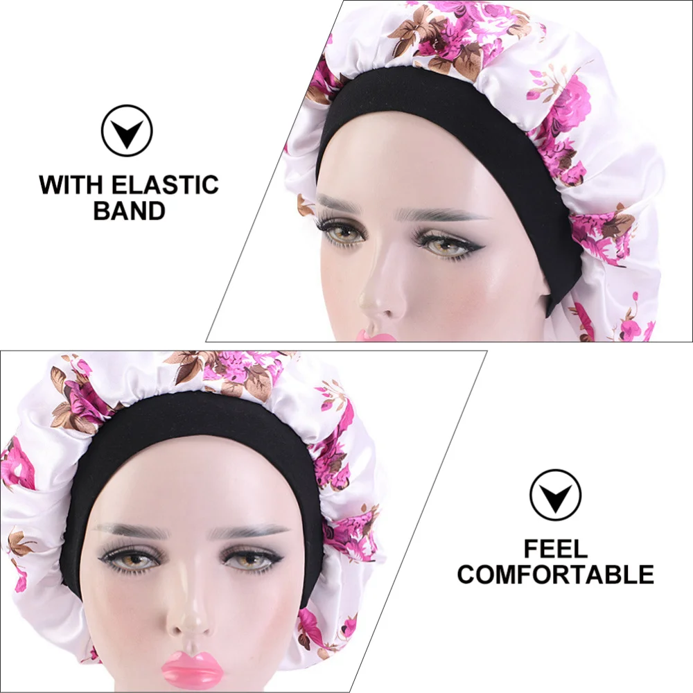 

3pcs Home Bathing Caps Sleeping Caps Girl Elastic Round Bath Caps