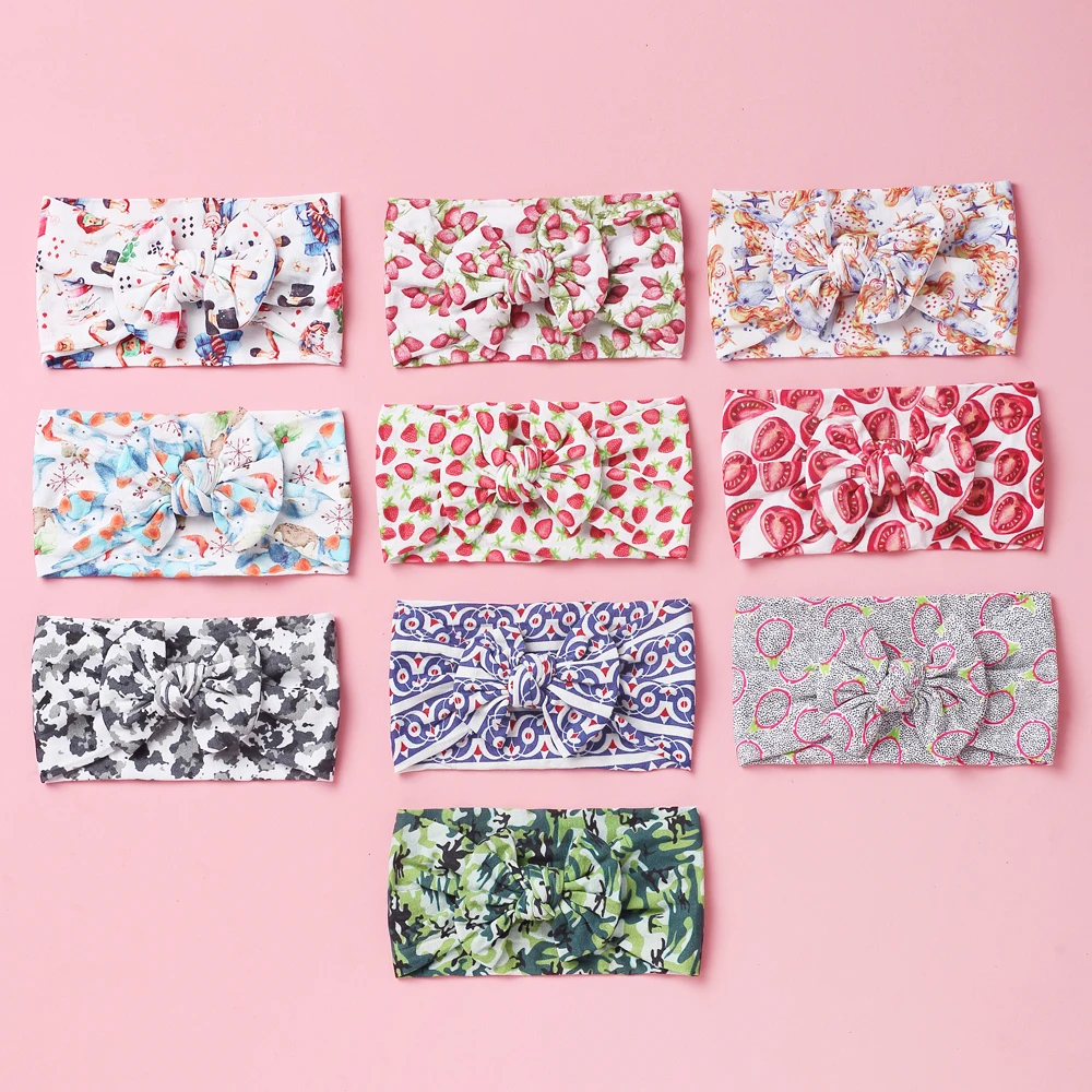 

Spring Baby Colorful Bow Headband for Girls Women Kids Nylon Twisted Elastic Hairband Turban Newborn Children Hair Accessories