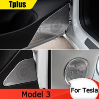 tplus car horn cover for tesla model 3 new speaker cover interior accessories decorative piece horn cover model three
