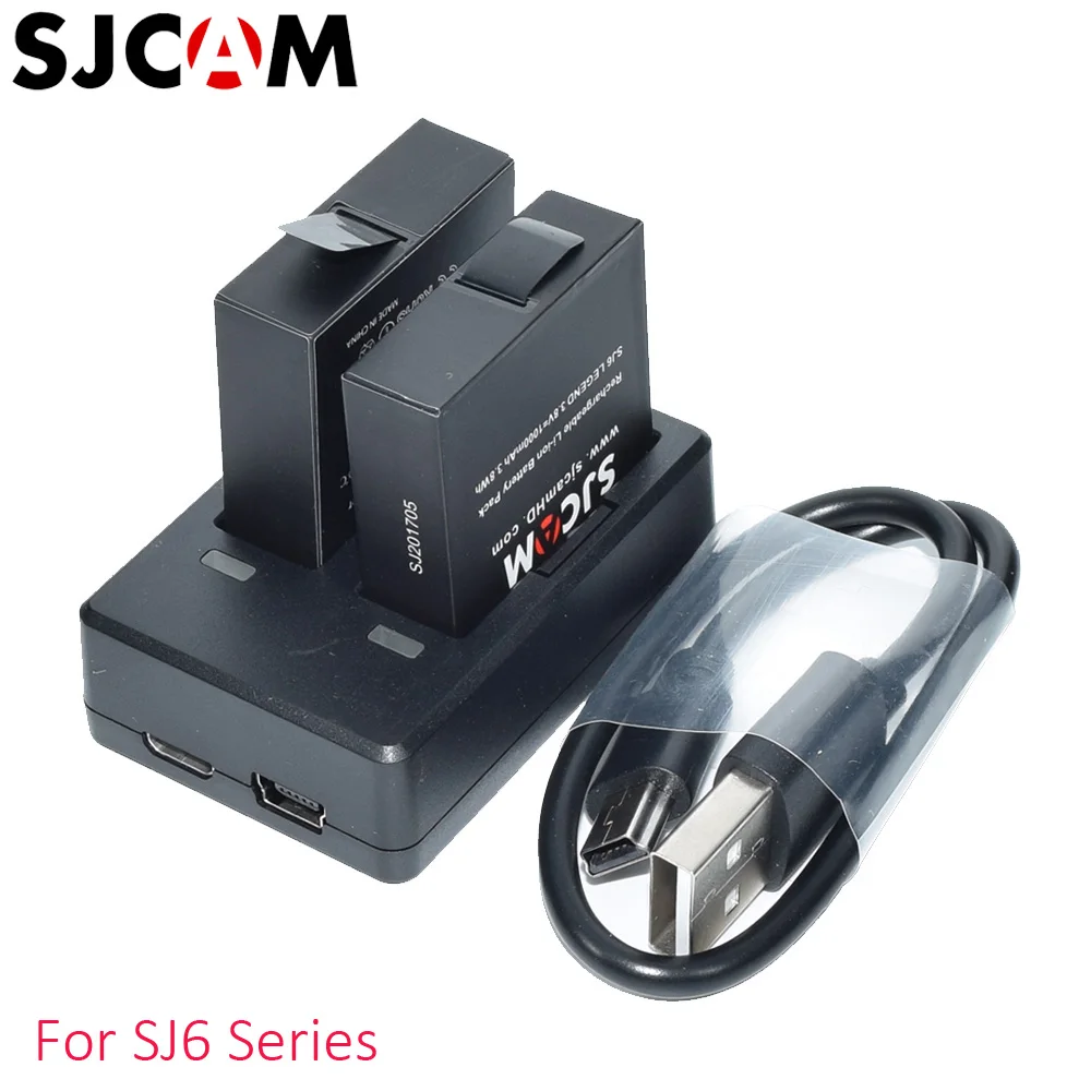 Оригинальный SJCAM SJ6 литий-ионные аккумуляторы и два порта USB зарядное устройство