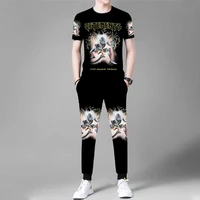 2021 new mens suit t shirt trend mens spring and summer loose short sleeved sports casual chinese style